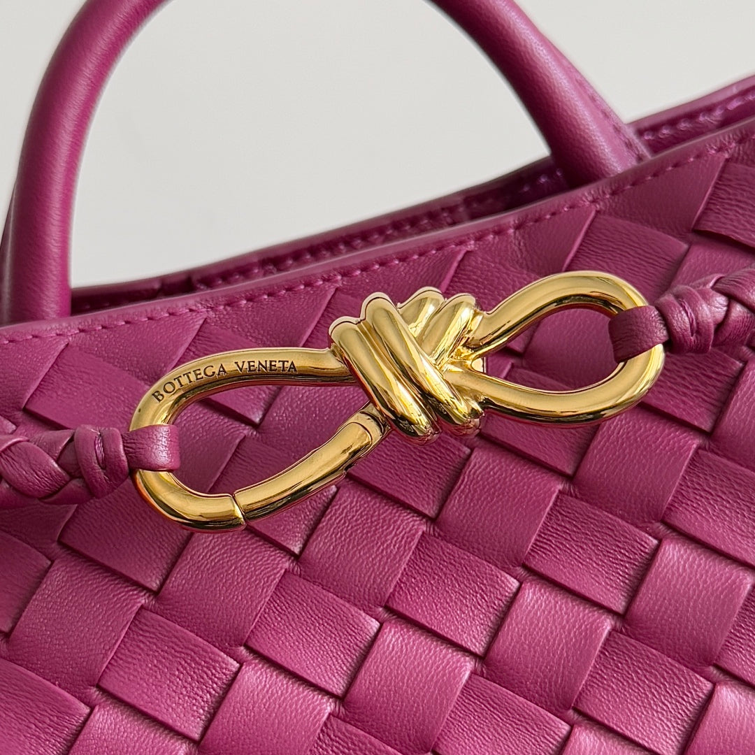 BOTTEGA VENETA 25S ANDIAMO 25 EN CUIR DE VEAU ROSE FRAMBOISE