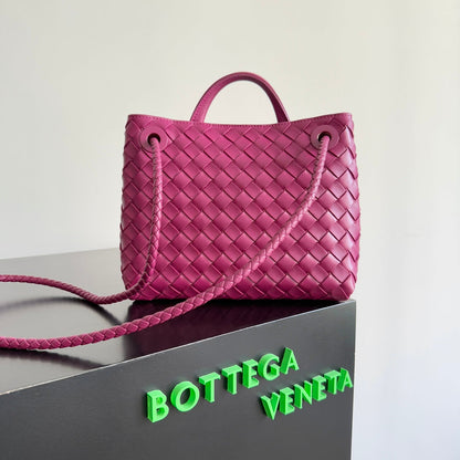 BOTTEGA VENETA 25S ANDIAMO 25 EN CUIR DE VEAU ROSE FRAMBOISE