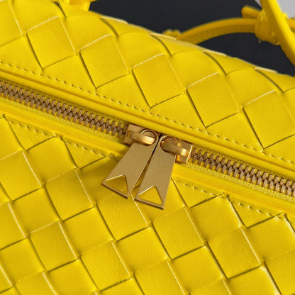 BOTTEGA VENETA 25S BANG BANG 22 EN CUIR DE VEAU INTRECCIATO JAUNE CITRON QUINCAILLERIE DORÉE