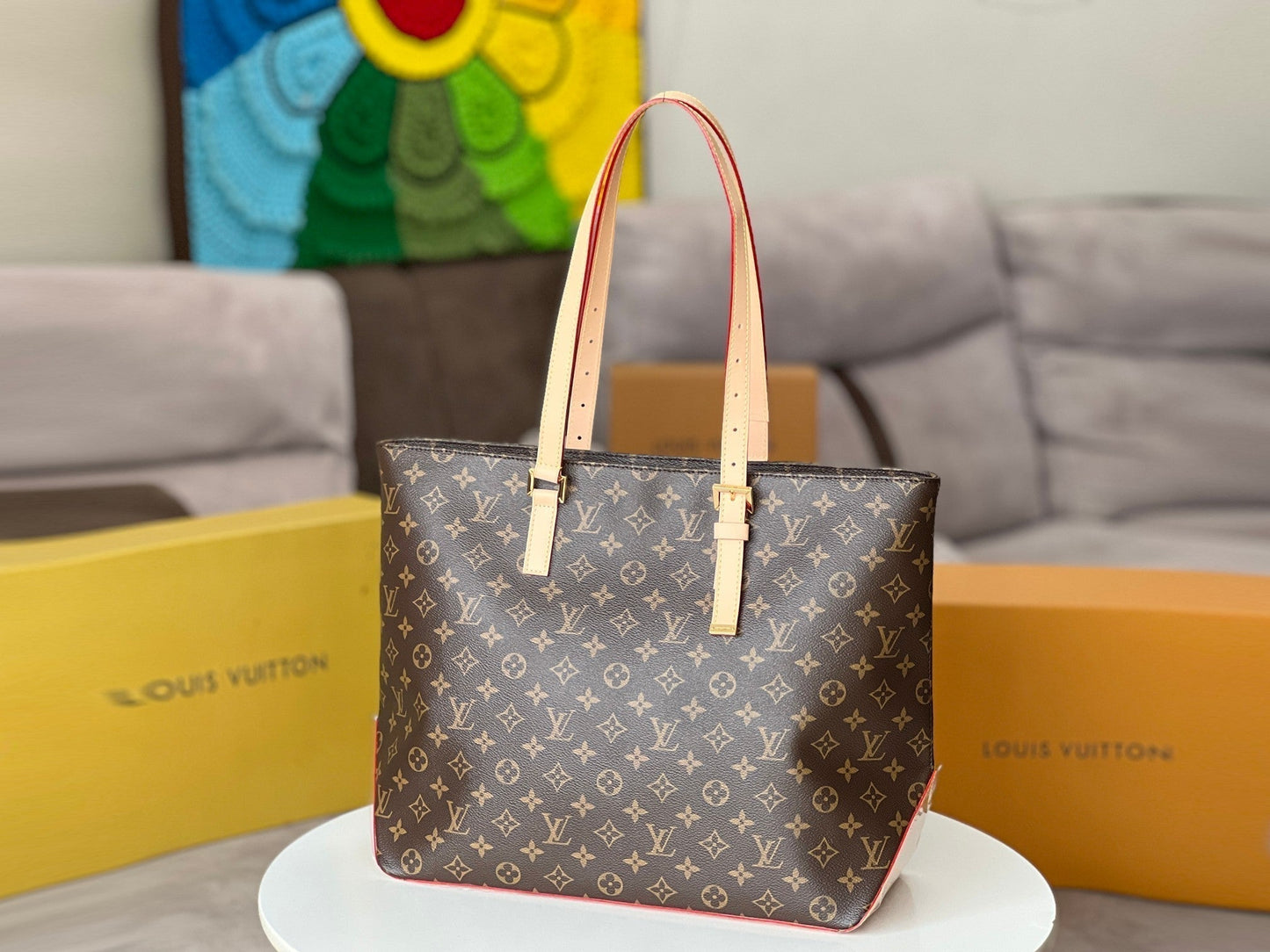 LV 25S MEZZO BAG 43 IN BROWN MONOGRAM CANVAS AND CALFSKIN GOLD HARDWARE