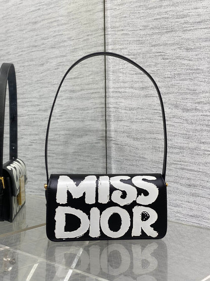 SMALL 22 FLAP BAG IN BLACK MIX WHITE LAMBSKIN WITH GOLD HARDWARE