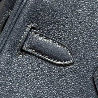 HERMES 25S SHOULDER BIRKIN 29 IN MIDNIGHT BLUE CALFSKIN GOLD HARDWARE