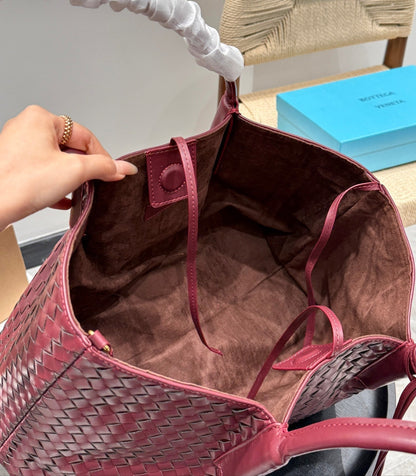 PINACOTECA SAC CABAS 38 EN CUIR DE VEAU BOURGOGNE
