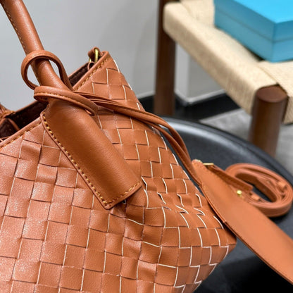PETIT SAC CABAS PINACOCA 25 EN CUIR DE VEAU BRUN ROUILLE
