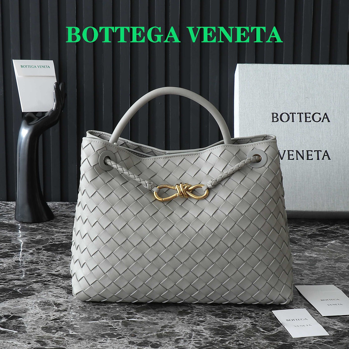 BV MEDIUM ANDIAMO 32CM AGNEAU GRIS