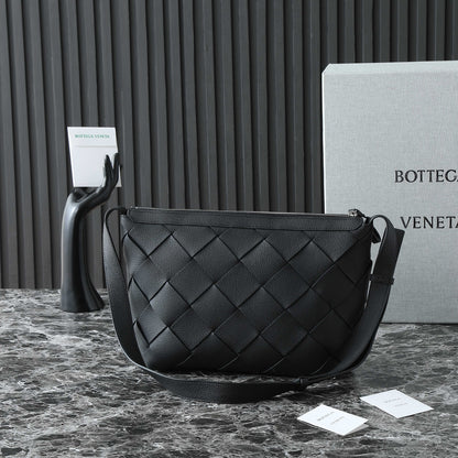 BOTTEGA VENETA 25S DIAGO HOBO 39 EN CUIR DE VEAU NOIR