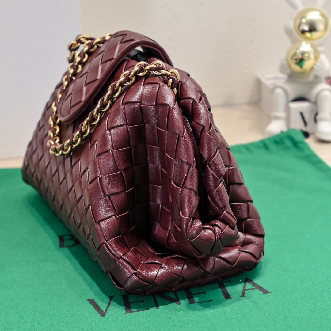 Teen Lauren 1980 Avec Chaîne 31,5 Cuir Bordeaux Accastillage Doré