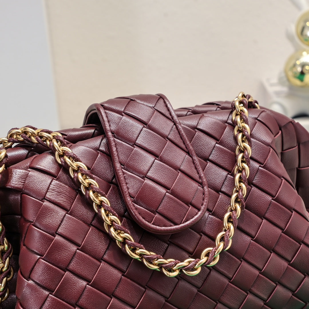 Teen Lauren 1980 Avec Chaîne 31,5 Cuir Bordeaux Accastillage Doré