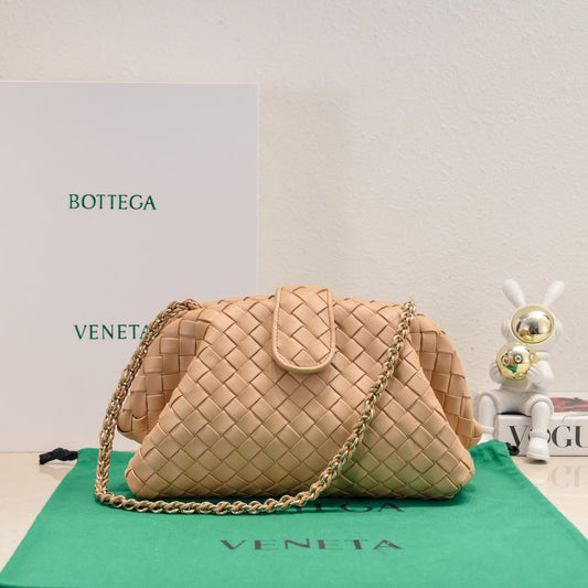 Sac Teen Lauren 1980 avec chaîne 31,5 cm, cuir beige et bouclerie dorée