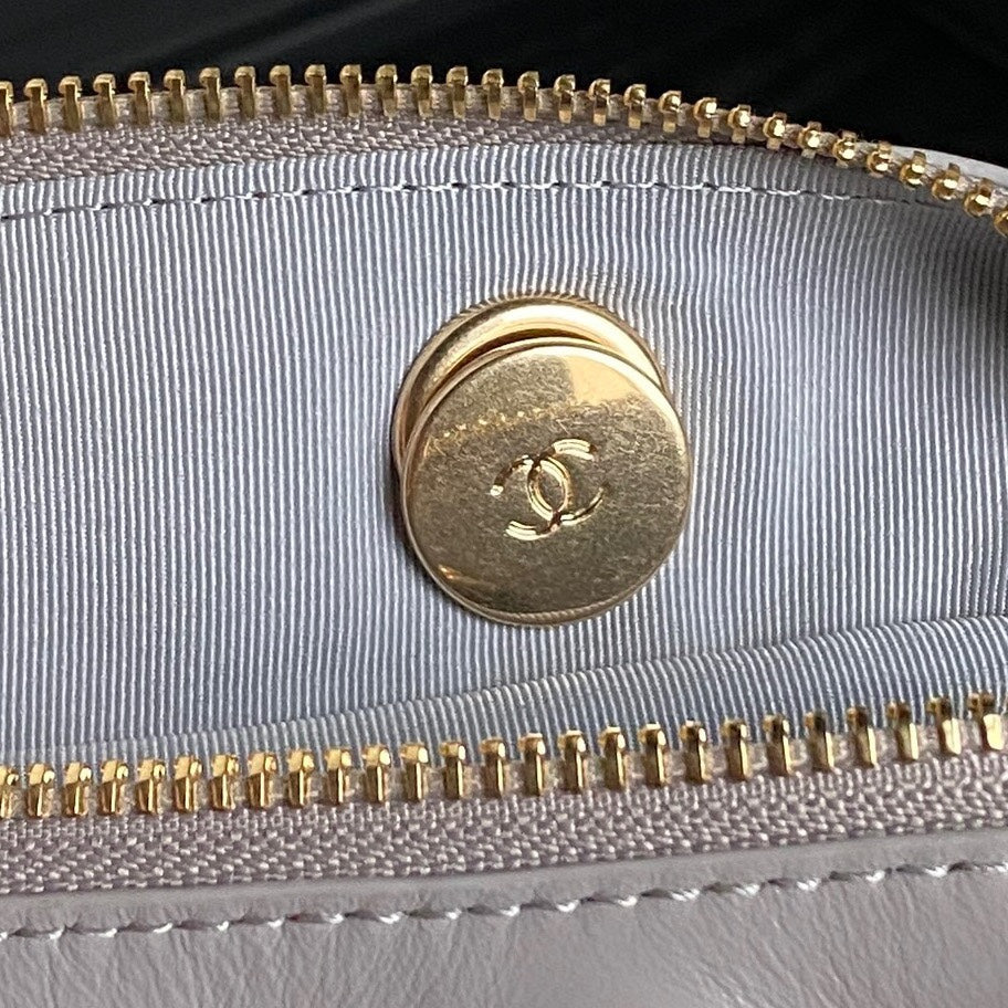 SAC BOWLING 29 EN CUIR DE VEAU GRIS ET DÉTAILS DORÉS