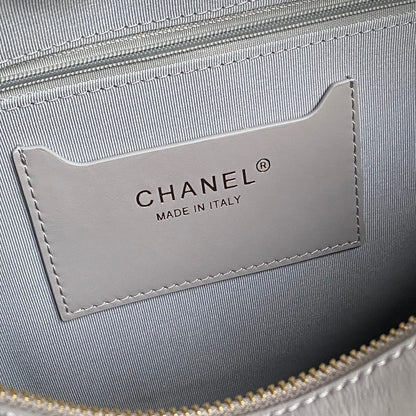 SAC BOWLING 29 EN CUIR DE VEAU GRIS ET DÉTAILS DORÉS