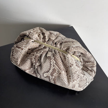POCHETTE CLUTCH 38 EN CUIR DE VEAU À MOTIF SERPENT