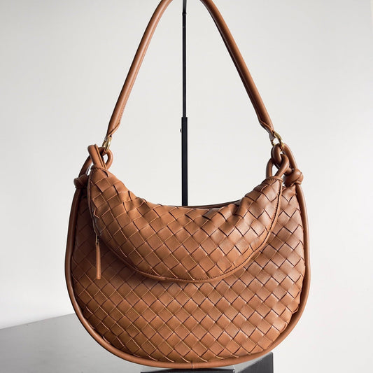 SAC ÉPAULE MEDIUM GEMELLI 36 EN CUIR D'AGNEAU MARRON