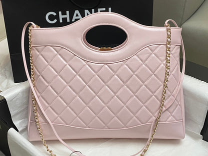 SAC DE COURSES CC 39 GRAND MODÈLE EN CUIR DE VEAU ROSE PÂLE