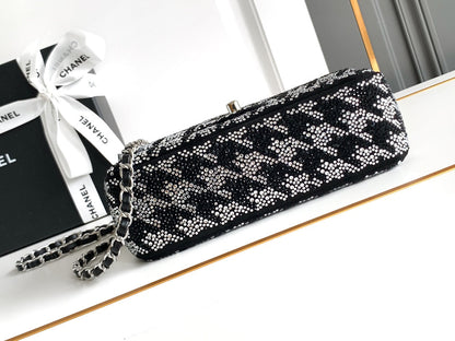 Sac de soirée CC 21 en veau noir et argent
