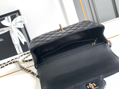 SAC À RABAT CC MINI 20 EN CUIR DE VEAU NOIR