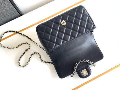SAC À RABAT CC MINI 20 EN CUIR DE VEAU NOIR