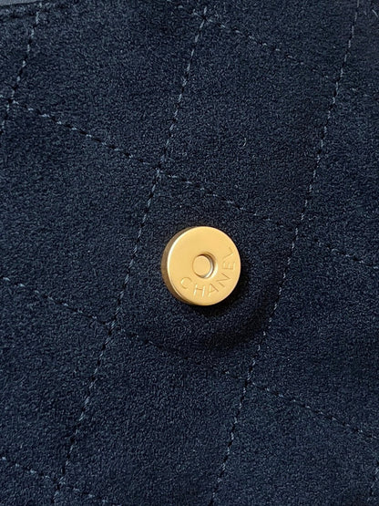 CC 25 SAC À MAIN 30 EN DAIM NOIR QUINCAILLERIE DORÉE
