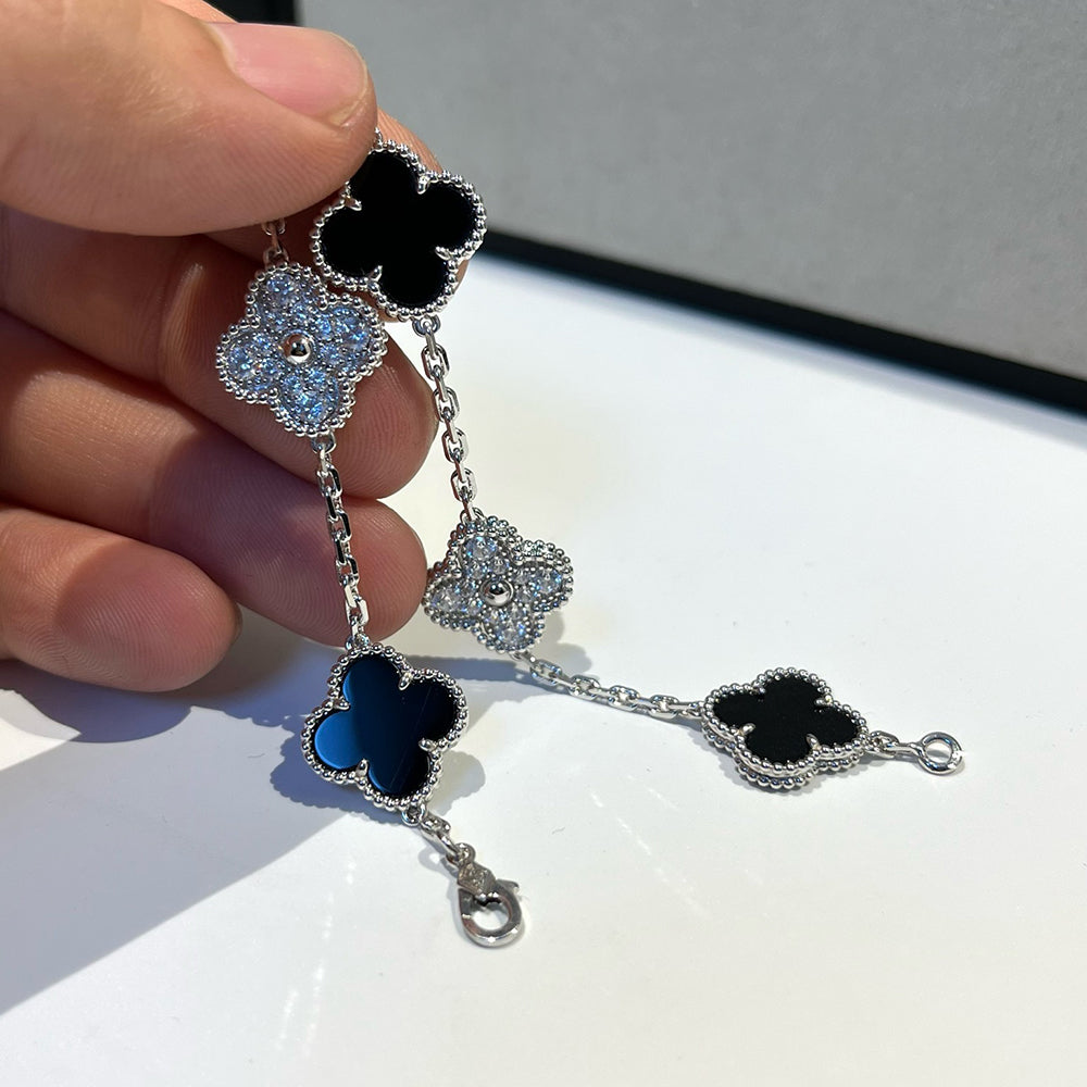 [Shinejoy] CLOVER 5 MOTIF ONYXS BRACELET COLLECTION