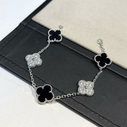 [Shinejoy] CLOVER 5 MOTIF ONYXS BRACELET COLLECTION