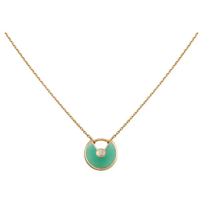 [Shinejoy]AMULETTE GOLD MALACHITE NECKLACE