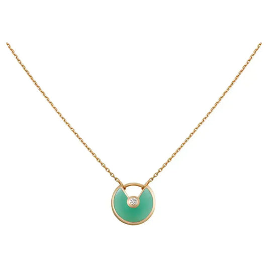 [Shinejoy]AMULETTE GOLD MALACHITE NECKLACE