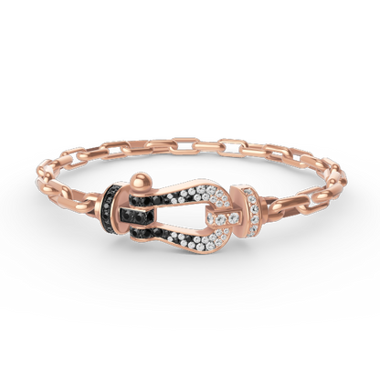 [Shinejoy]FORCE LARGE HORSESHOE CLASP  METAL BRACELET