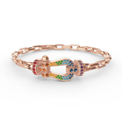 [Shinejoy]FORCE LARGE HORSESHOE CLASP  METAL BRACELET