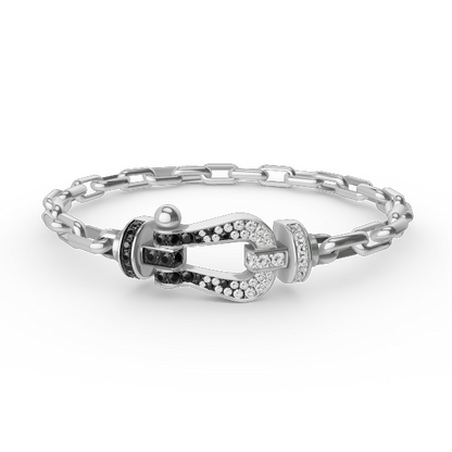 [Shinejoy]FORCE LARGE HORSESHOE CLASP  METAL BRACELET