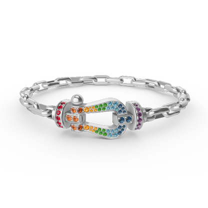 [Shinejoy]FORCE LARGE HORSESHOE CLASP  METAL BRACELET