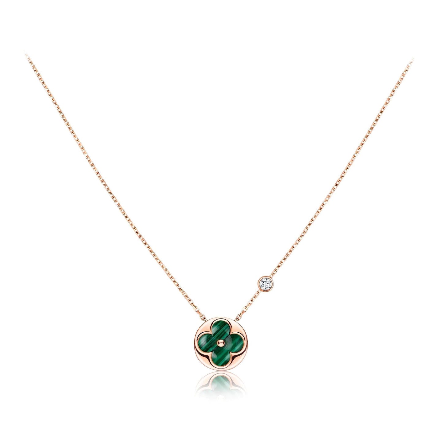 [Shinejoy]SUN PEDANT PINK GOLD 1 DIAMOND NECKLACE