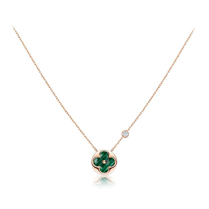 [Shinejoy]SUN PEDANT PINK GOLD 1 DIAMOND NECKLACE