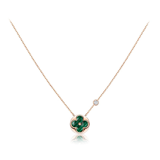 [Shinejoy]SUN PEDANT PINK GOLD 1 DIAMOND NECKLACE