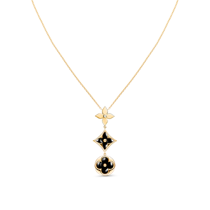 [Shinejoy]STAR AND SUN ONYX PINK GOLD NECKLACE