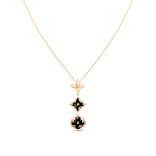 [Shinejoy]STAR AND SUN ONYX PINK GOLD NECKLACE