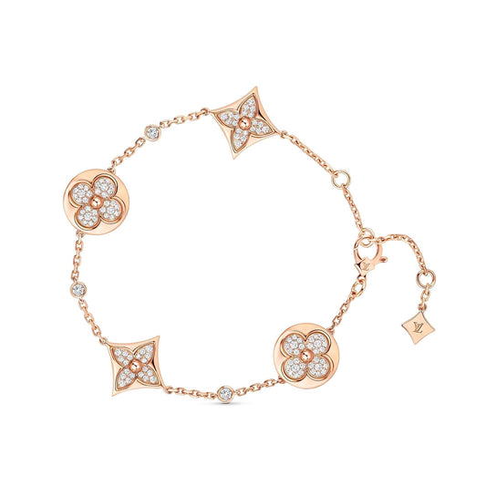 [Shinejoy]STAR AND SUN 4 MOTIFS GOLD DIAMONDS BRACELET