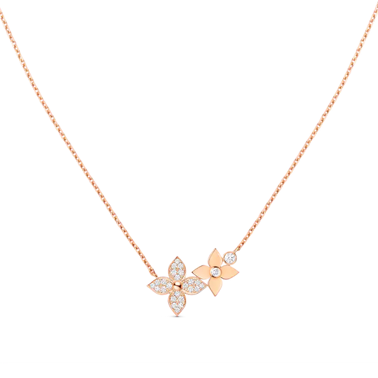 [Shinejoy]STAR BLOSSOM NECKLACE PINK GOLD DIAMONDS