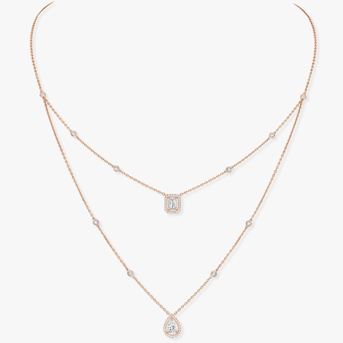 [Shinejoy]MY TWIN 2 ROW DIAMOND NECKLACE