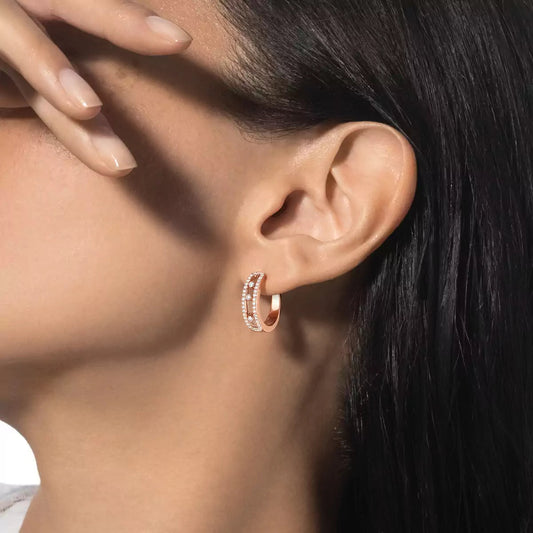 [Shinejoy]Diamond Pave_ Hoop Earrings Move