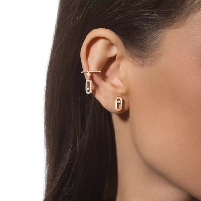 [Shinejoy]Move Uno Diamond Stud Earrings
