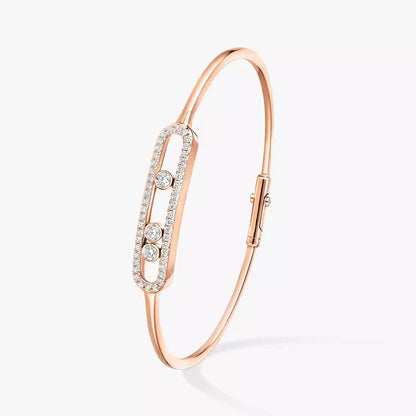 [Shinejoy]Move Pavé Diamond Bangle Bracelet M