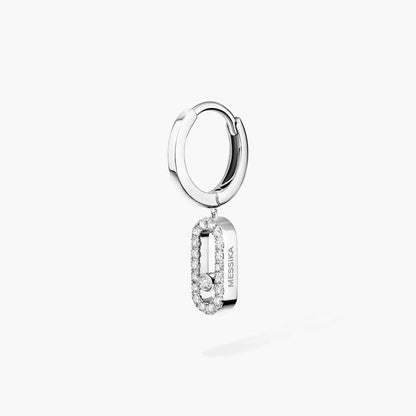 [Shinejoy]Move Uno Single Diamond Hoop Earring