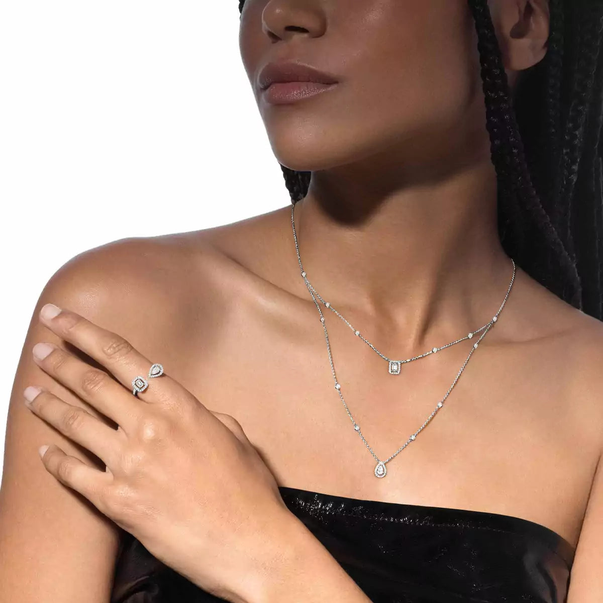[Shinejoy]Diamond Necklace My Twin 2 Rows