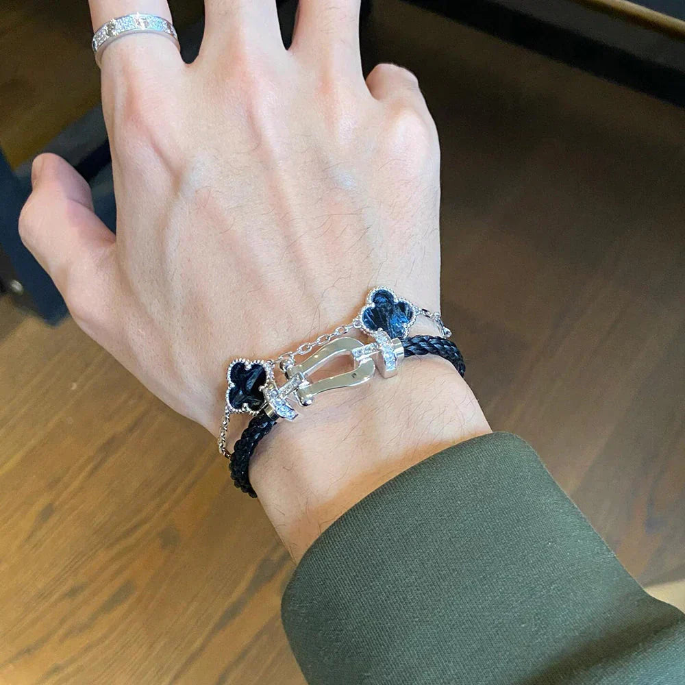 [Shinejoy]CLOVER 5 MOTIF PIETERSITE BRACELET COLLECTION