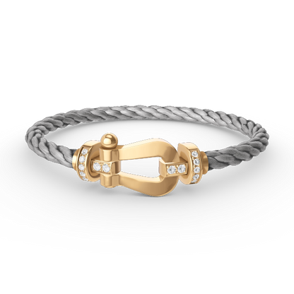 [Shinejoy]FORCE LARGE HORSESHOE HALF DIAMOND BRACELET GOLD