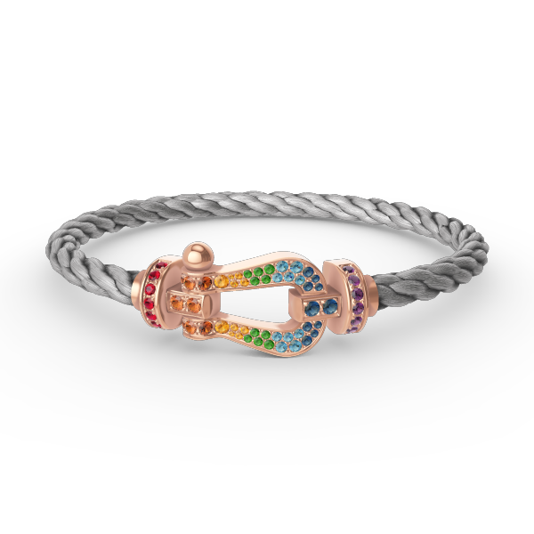 [Shinejoy]FORCE LARGE HORSESHOE  COLORED DIAMOND BRACELET Shinejoy GOLD