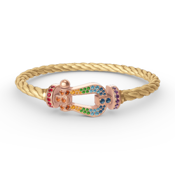 [Shinejoy]FORCE LARGE HORSESHOE  COLORED DIAMOND BRACELET Shinejoy GOLD