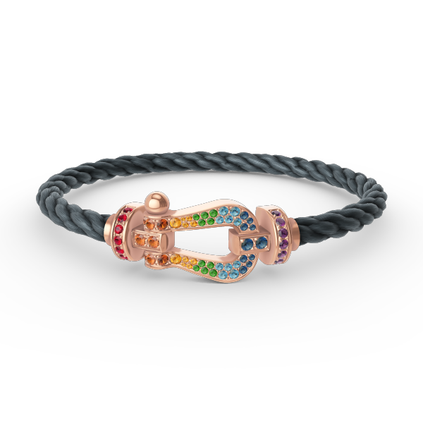 [Shinejoy]FORCE LARGE HORSESHOE  COLORED DIAMOND BRACELET Shinejoy GOLD