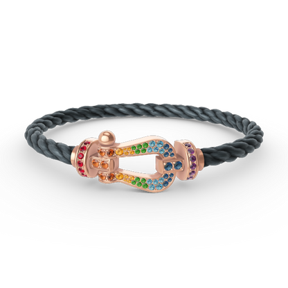 [Shinejoy]FORCE LARGE HORSESHOE  COLORED DIAMOND BRACELET Shinejoy GOLD