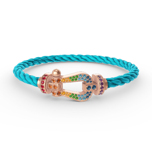 [Shinejoy]FORCE LARGE HORSESHOE  COLORED DIAMOND BRACELET Shinejoy GOLD